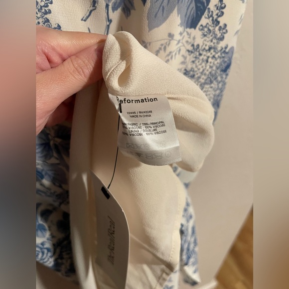 Reformation Blue Nikita Dress in Pompadour, Size 4 - Picture 3 of 9